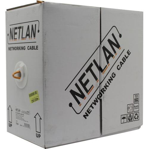 Кабель NETLAN U/UTP 4 пары, Кат.5e, внутренний, LSZH нг(В)-HF, оранжевый, 305м