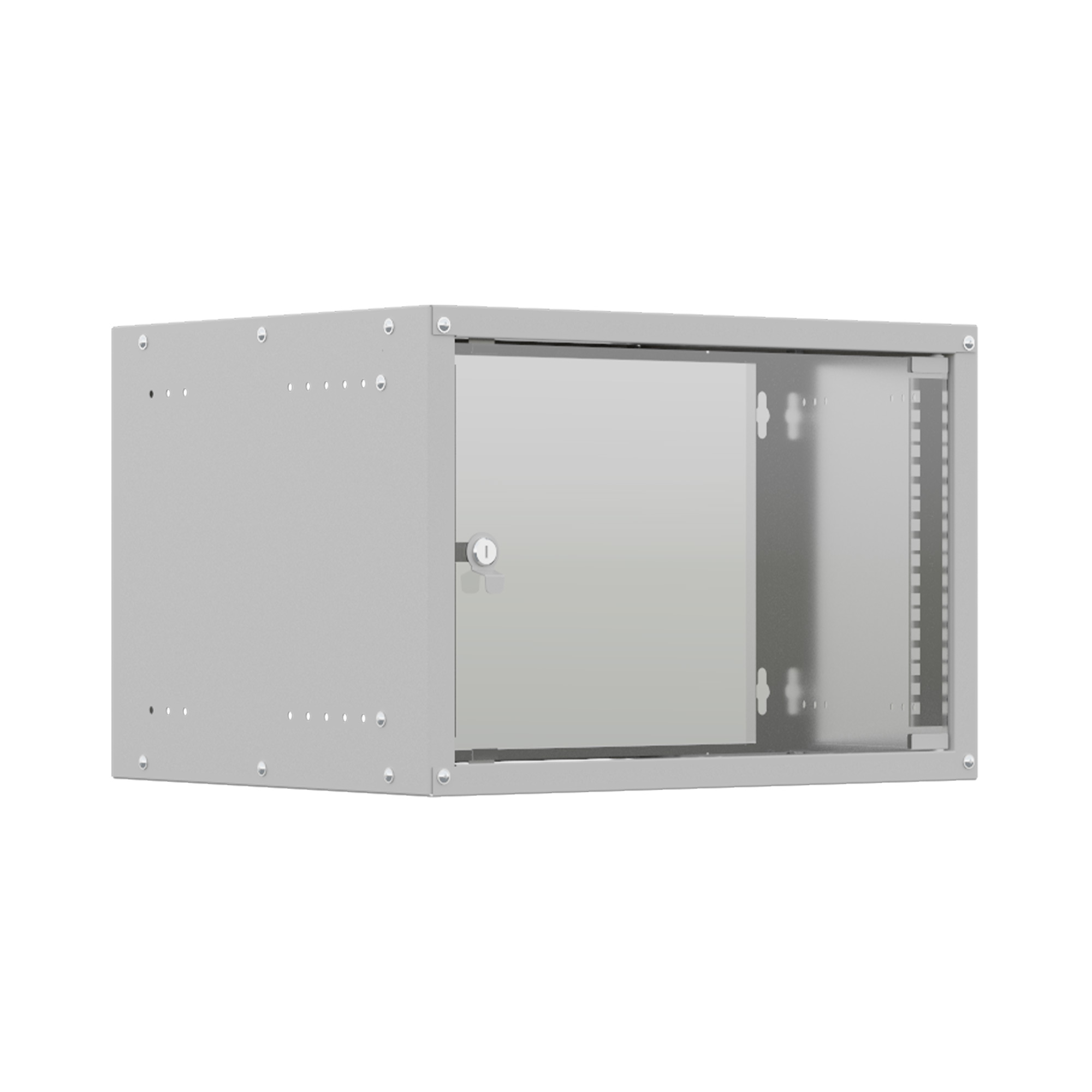 Настенный телекоммуникационный шкаф NTSS LIME 6U 550×450×370 мм, стеклянная дверь, боковые стенки не