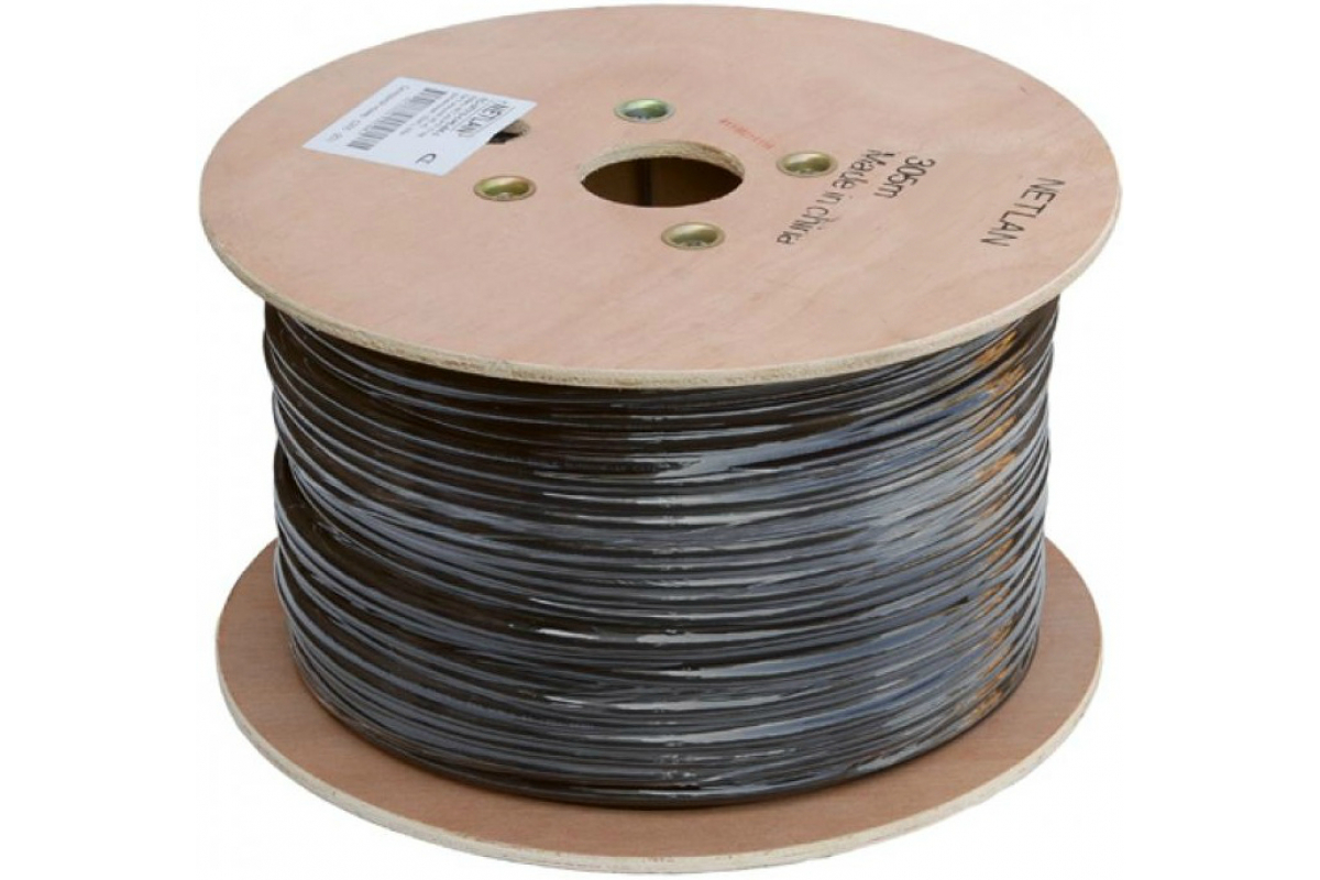 Кабель NETLAN FTP 25 пар, Кат.5, внешний, PE -40C,  черный, 305м