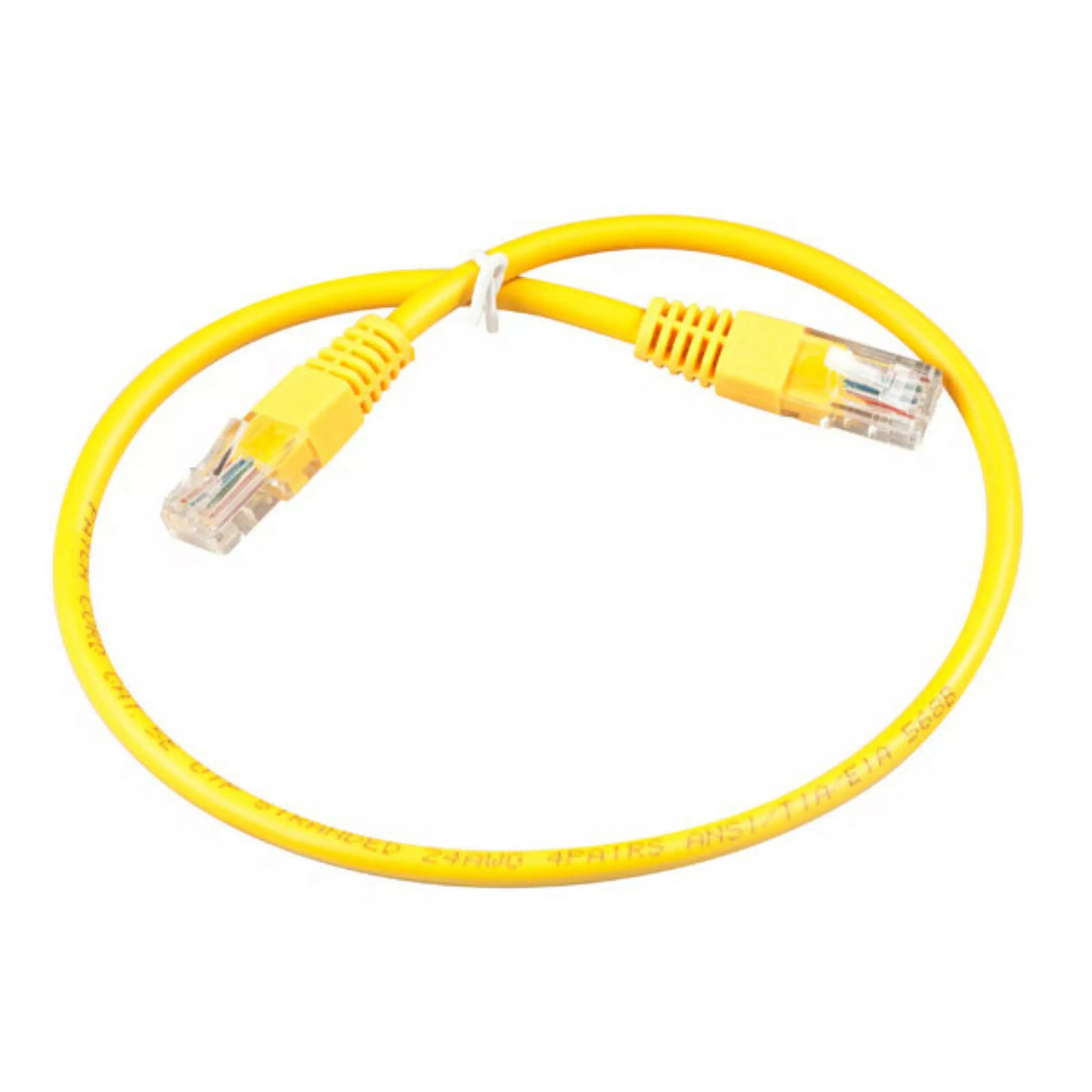 Патч корд 1.8 м, 2 пары, медь, желтый
