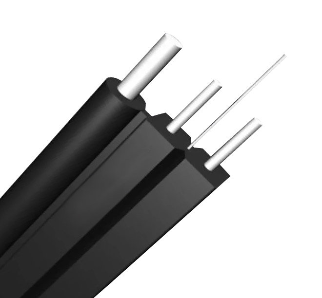 Кабель оптический FTTH с внешним силовым элементом из стеклопрутка, 1 волокно, G657A1