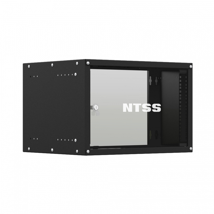 Шкаф настенный телекоммуникационный NTSS LIME 6U 550х600х370мм, 2 профиля 19, дверь стеклянная