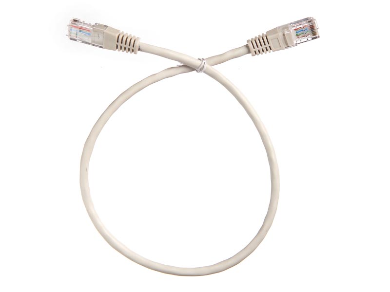 Патч-корд UTP4 cat.5е, 0.5м, CCA, LSZH, серый, литой коннектор NETKO Optima