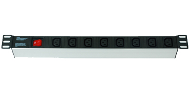Блок розеток 19",8 гнезд с выключателем, гнездо питания IEC320, SmartLan