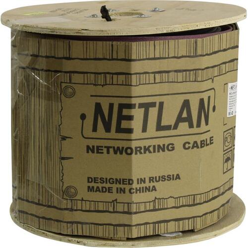 Кабель NETLAN FTP с тросом 4 пары, Кат.5е, внешний, PE -40C, 305м
