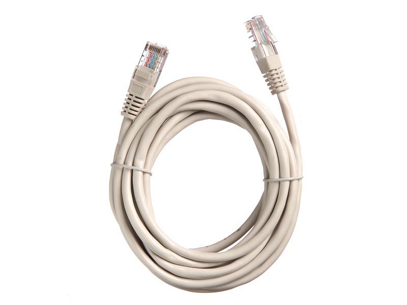 Патч-корд UTP4 cat.5е, 3м, CCA, LSZH, серый, литой коннектор NETKO Optima