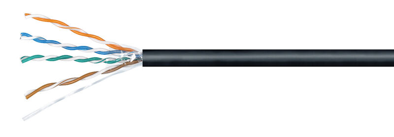 Кабель lRKUT U/UTP cat 5e PE 4*2, 24AWG Cu Solid OUTDOOR чёрный (305м)