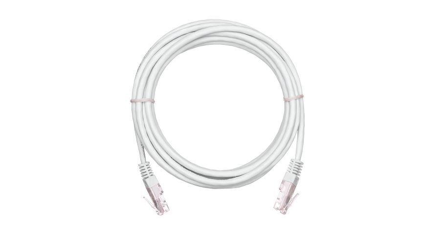 Коммутационный шнур NETLAN U/UTP 4 пары, Кат.5е (Класс D), 100МГц,PVC нг(B), белый, 0,5м