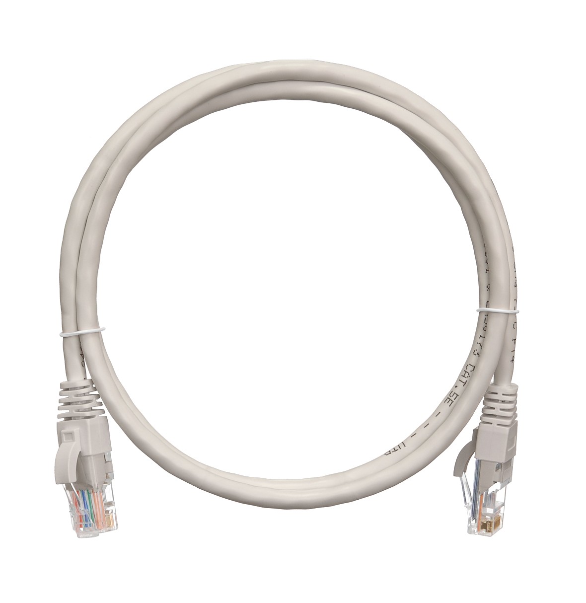Коммутационный шнур NETLAN U/UTP 4 пары, Кат.5е (Класс D), 100МГц, PVC нг(B), серый, 3м