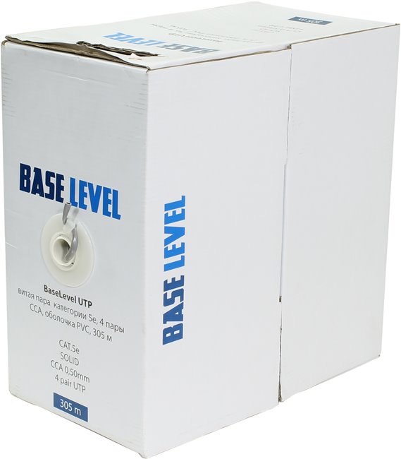Кабель BaseLevel UTP 4 пары CAT5e внутренний, 305 м