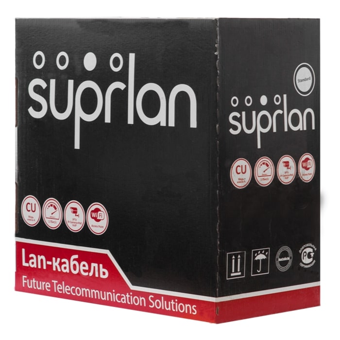 Кабель SUPRLAN Premium FTP 4 пары, Кат.5e, внешний, черный, 305м