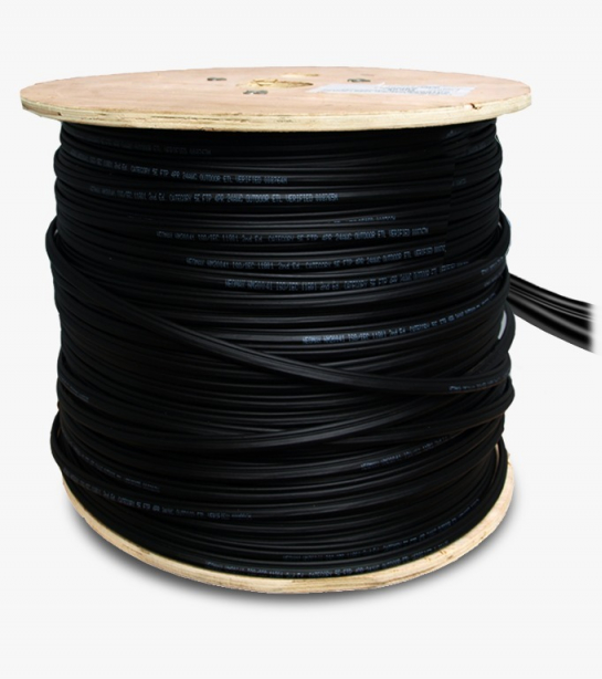 Кабель TaigaKabel F/UTP сat 5e PE 4*2*0.52 Cu Solid OUTDOOR Steel wire черный (305 м)