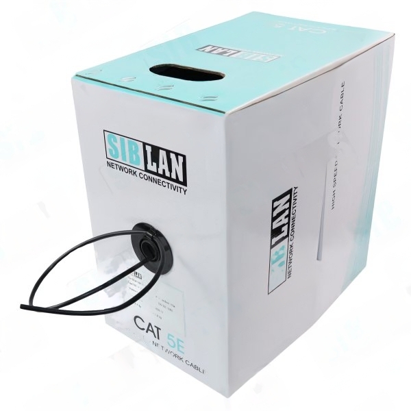Кабель SibLan U/UTP cat 5e PE 4*2*0,48 Cu Solid OUTDOOR чёрный (305м)