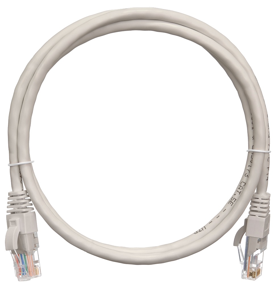 Коммутационный шнур NETLAN U/UTP 4 пары, Кат.5е (Класс D), 100МГц,PVC нг(B), серый, 0,5м